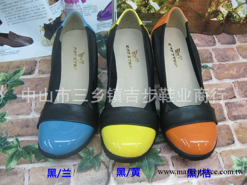 中山吉步低價供應新款女式坡跟鞋 優質全真皮休閒圓頭淺口女鞋工廠,批發,進口,代購