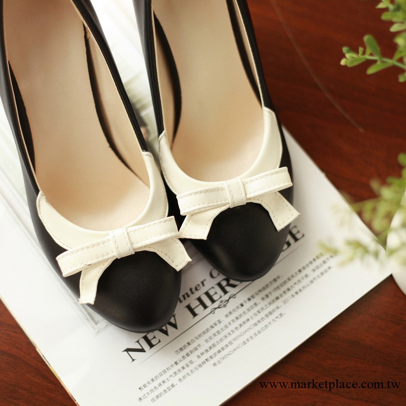 2013年新款軟皮面橡膠底 細跟拼色女式高跟鞋 辦公室工作鞋工廠,批發,進口,代購