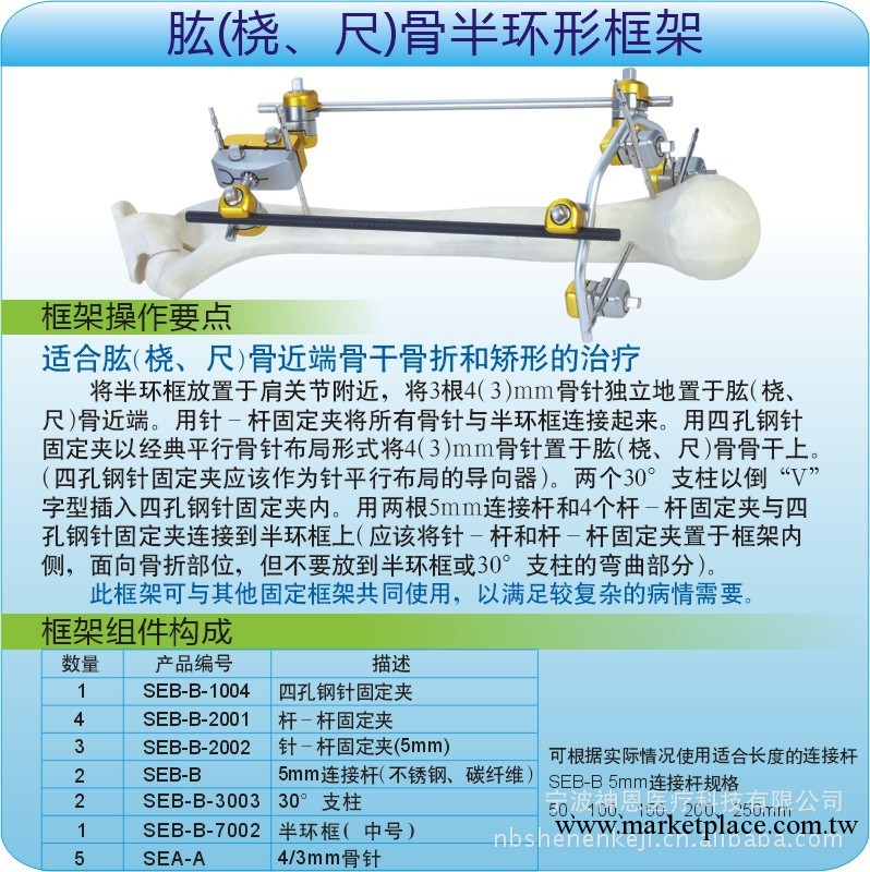 肱（橈、尺）骨半環形框架工廠,批發,進口,代購