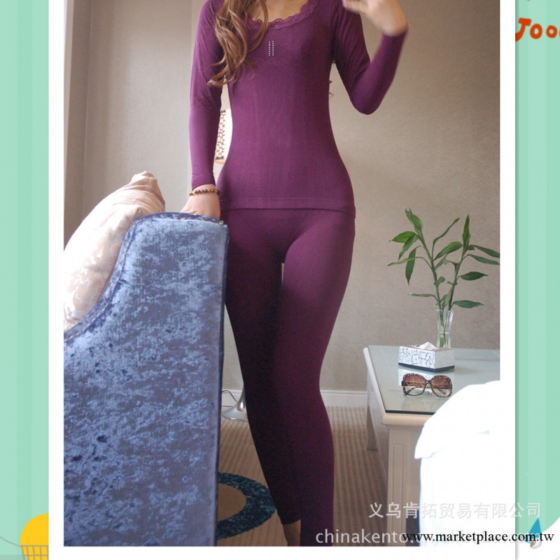 保暖莫代爾棉秋衣套裝女式 薄款保暖內衣女 美體內衣套裝廠傢批發工廠,批發,進口,代購
