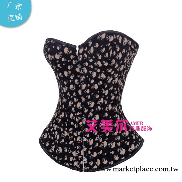 2769 corset 歐美經典款骷髏頭圖案宮廷塑身衣 情趣內衣廠傢批發工廠,批發,進口,代購