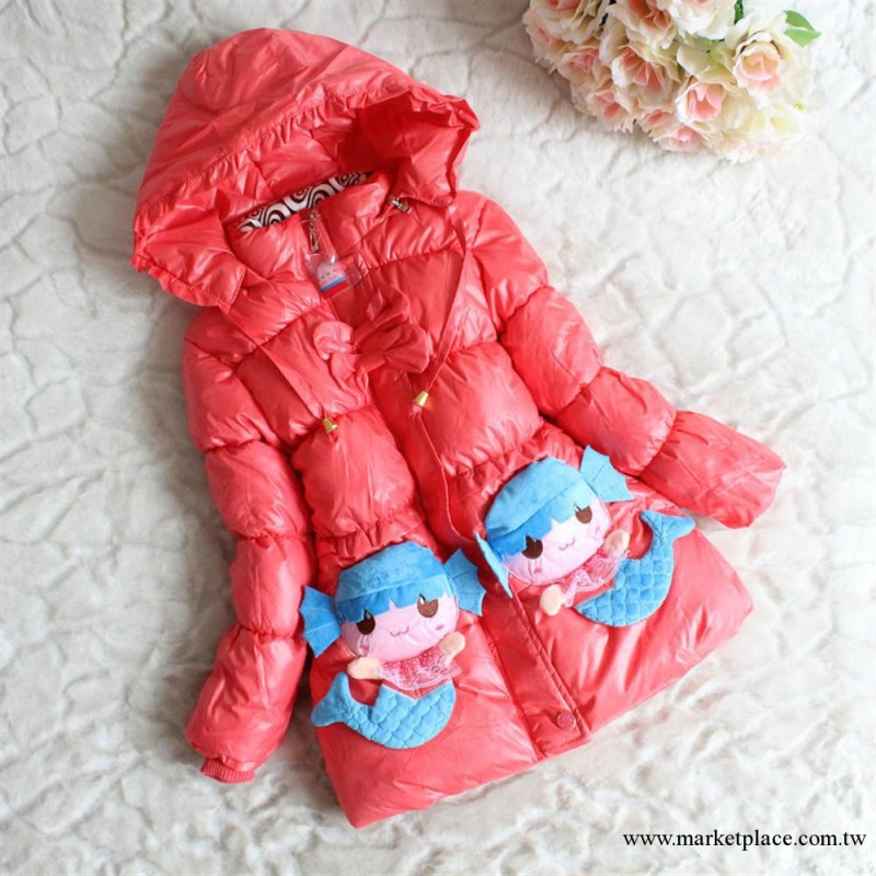 冬款新品女童加厚外套　可愛小美人魚圖案羽絨棉服　92502工廠,批發,進口,代購