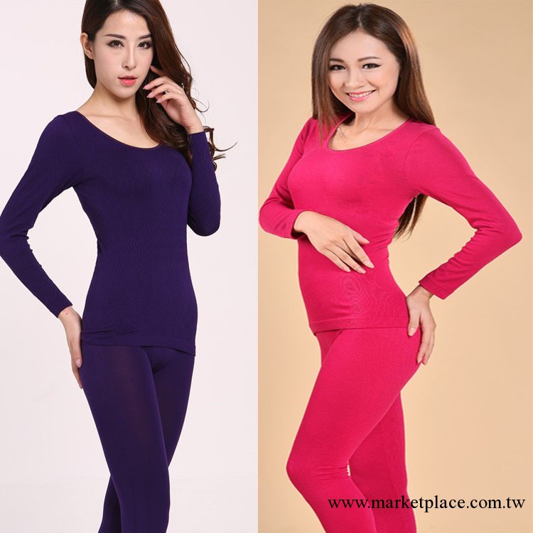 女士保暖內衣批發 玫瑰提花 無縫美體 保暖打底內衣 女式秋衣秋褲工廠,批發,進口,代購