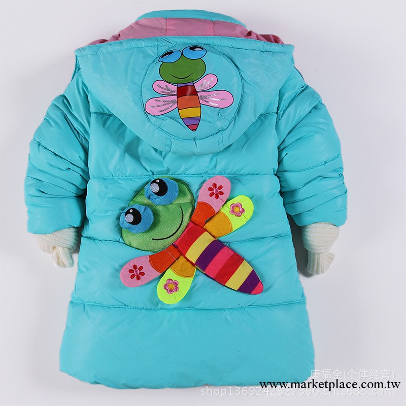 2013冬季童裝 蜻蜓卡通童棉衣 女童羽絨棉服外套批發工廠,批發,進口,代購