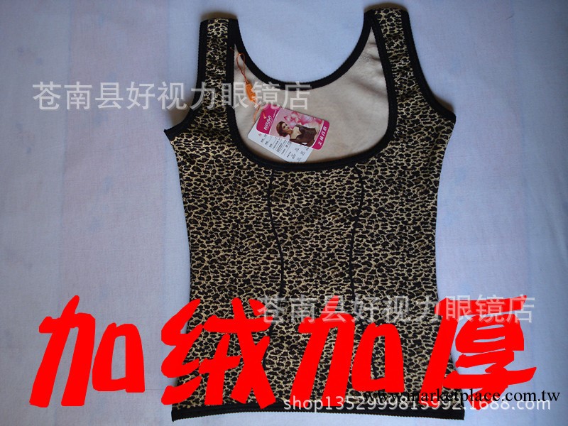 批發加絨加厚女式保暖背心 性感托胸 時尚豹紋 打底必備保暖內衣工廠,批發,進口,代購