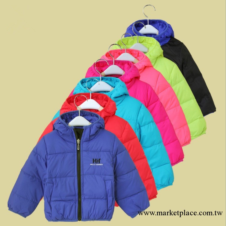 2013年新款 冬款 男女童連帽拉鏈夾克款 正反可穿純色羽絨衣工廠,批發,進口,代購