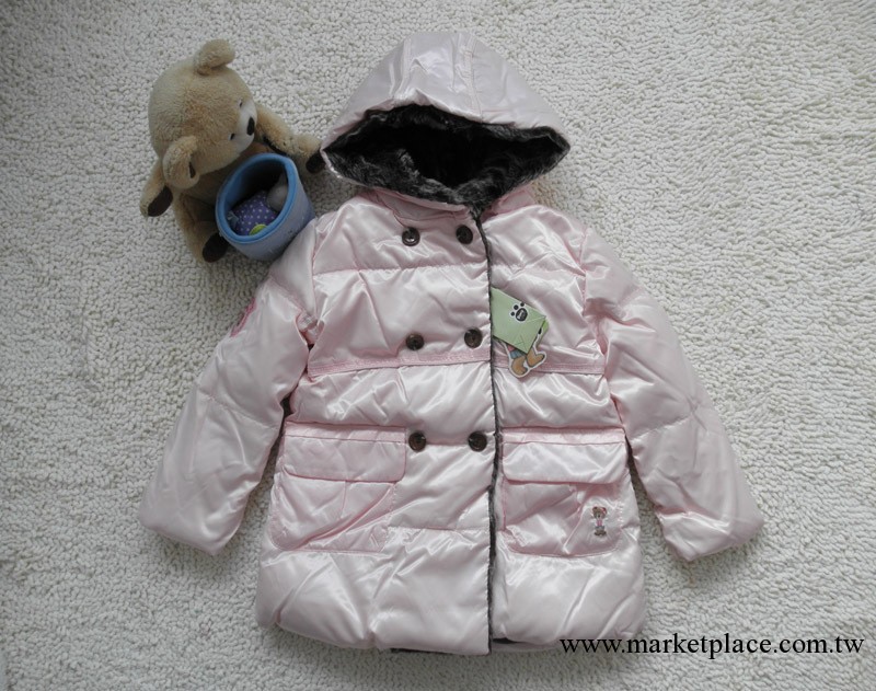 小熊童裝  女童單色 粉大毛領羽絨衣  原價195 PCJD04V49M工廠,批發,進口,代購