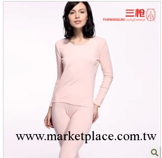 三槍內衣專櫃正品精紡薄棉毛圓領女純棉內衣套裝秋衣秋褲20268D0工廠,批發,進口,代購