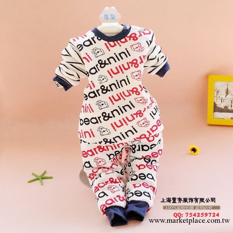 新款兒童保暖內衣 小熊尼尼9337 彩色字母時尚保暖套 童內衣套工廠,批發,進口,代購