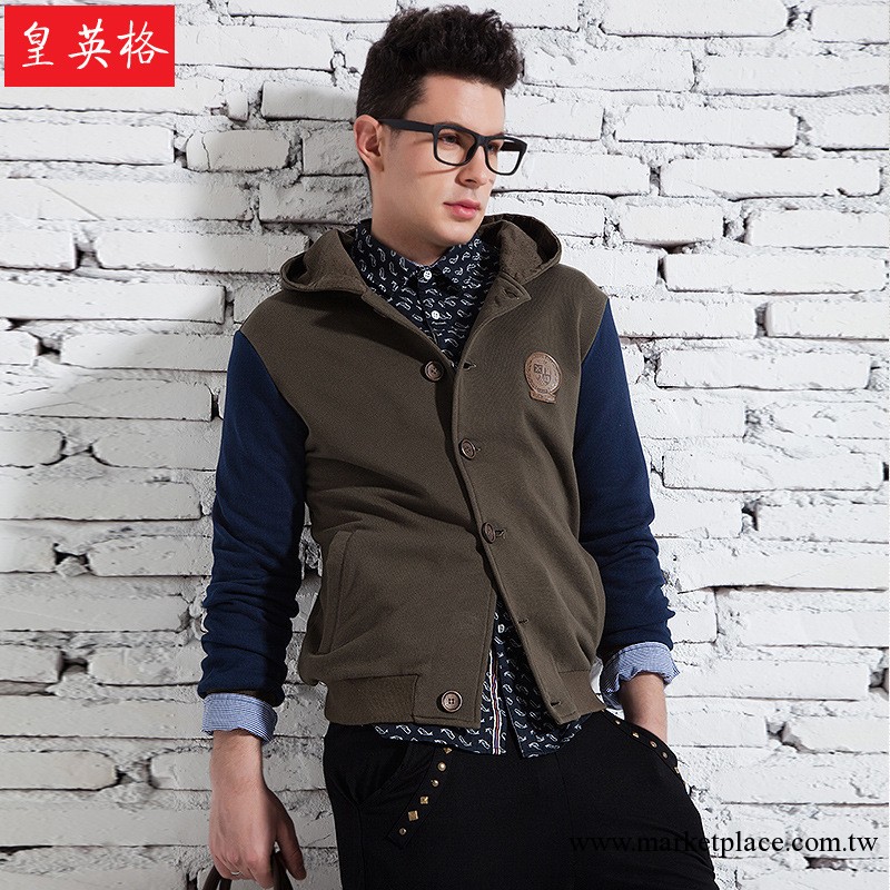 2013新款男裝韓版男士休閒外套 時尚青年修身連帽衛衣男工廠,批發,進口,代購