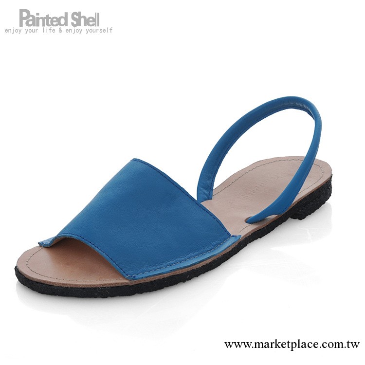 paintedshell 潘睱 真皮露趾涼鞋 手工大碼女鞋 平跟田園魚嘴鞋工廠,批發,進口,代購