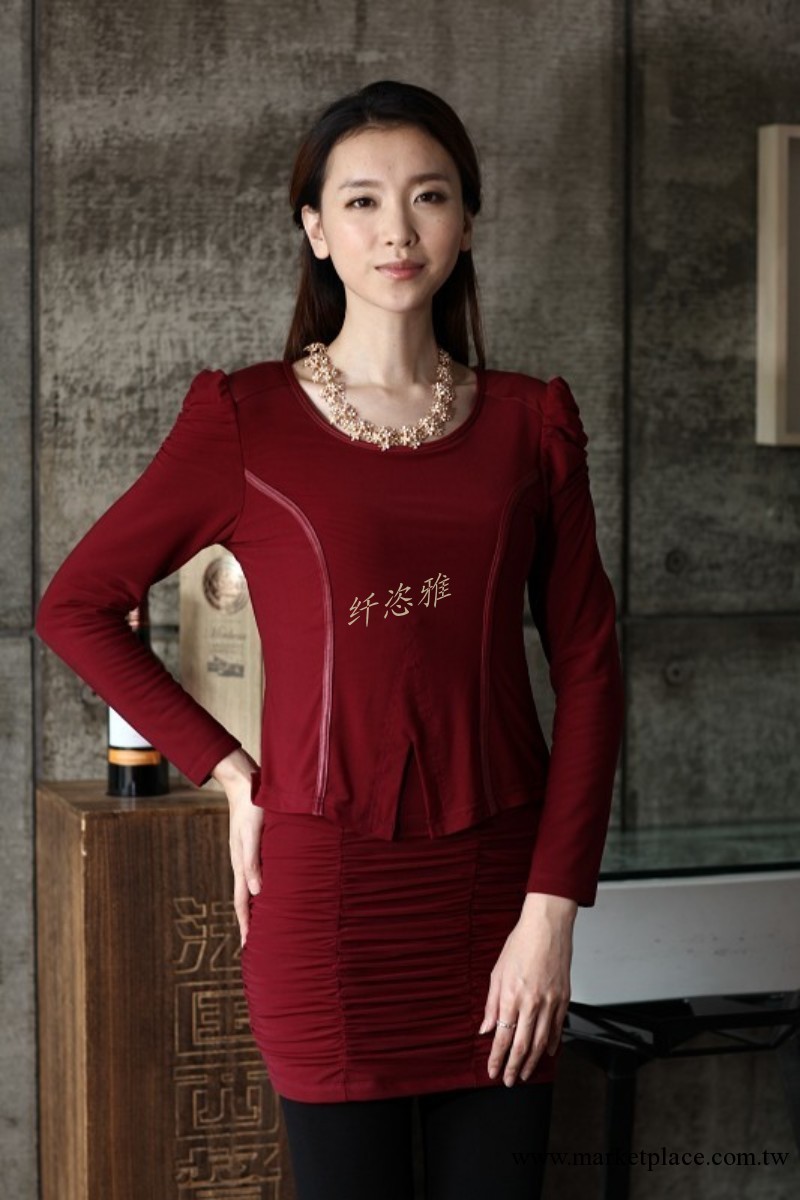 纖恣雅璽珀爾女裝泡泡袖 圓領 時尚高貴女式 保暖衣工廠,批發,進口,代購