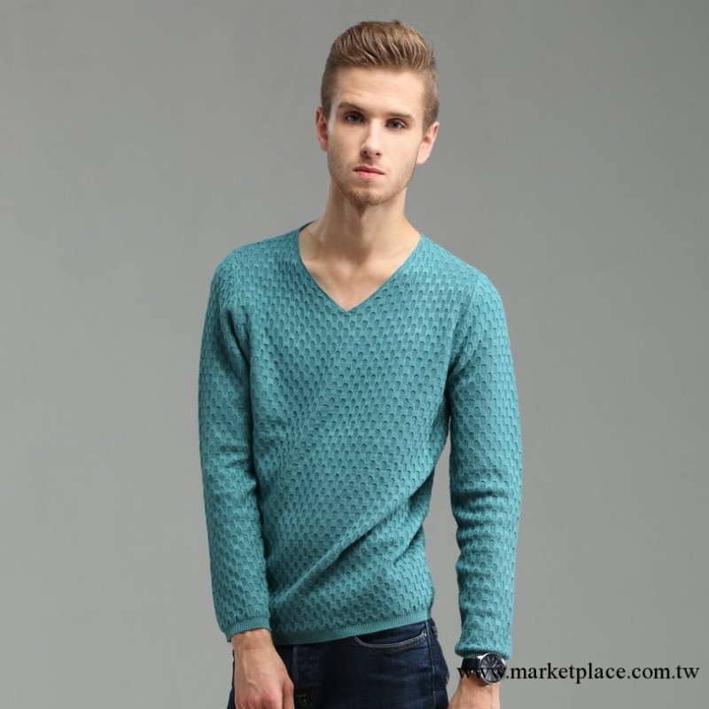 2013新款男士羊毛衫 韓版修身V領純色男式針織衫 男 毛衣男裝批發工廠,批發,進口,代購