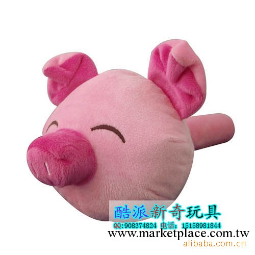 酷派新奇玩具 卡通造型 毛絨玩具 卡通小豬音樂錘 敲背錘工廠,批發,進口,代購