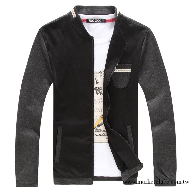 2013秋裝新款大碼男裝 時尚韓版修身拉鏈夾克舒適柔軟 有加特大碼工廠,批發,進口,代購
