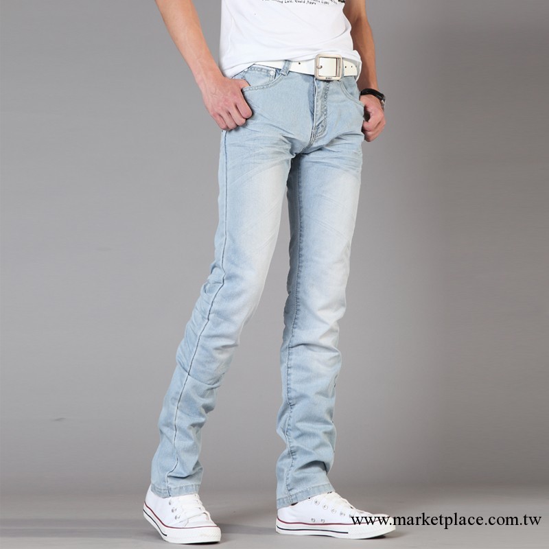 男裝一件代發免費代理 韓版夏季薄款褶皺修身男式牛仔褲 #QM45工廠,批發,進口,代購
