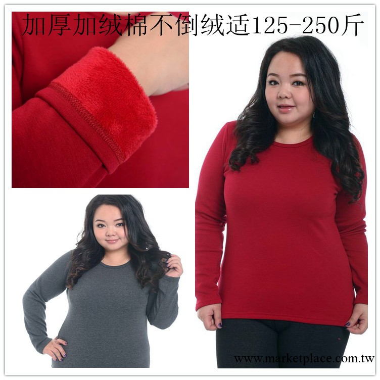 秋冬新款加厚加絨打底衣 全棉不倒絨大碼圓領保暖內衣廠傢批發522工廠,批發,進口,代購