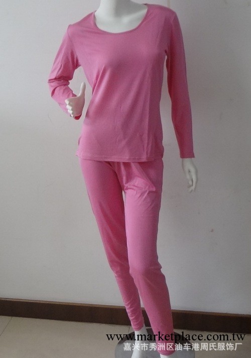 100%桑蠶絲真絲女士圓領保暖內衣套裝秋衣秋褲套裝睡衣透氣貼身工廠,批發,進口,代購