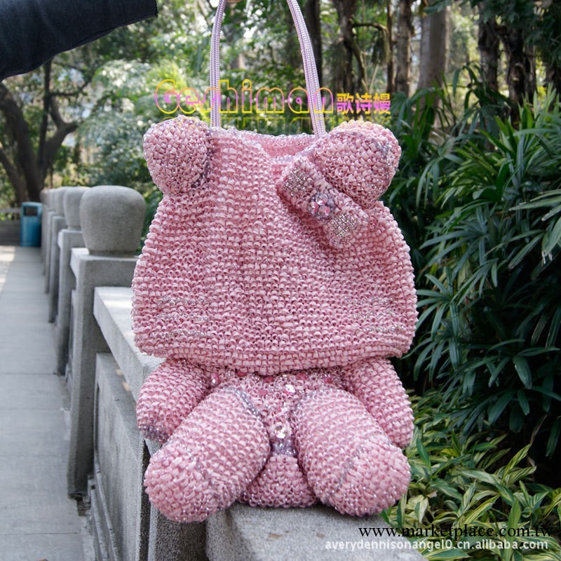 范冰冰hello kitty同款純手工編織包包 現貨！送hello內袋 水鉆包工廠,批發,進口,代購