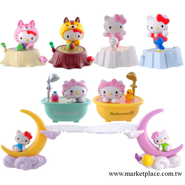 動漫影視主題玩具 HELLO KITTY 禮盒版場景 8款月亮KT貓工廠,批發,進口,代購