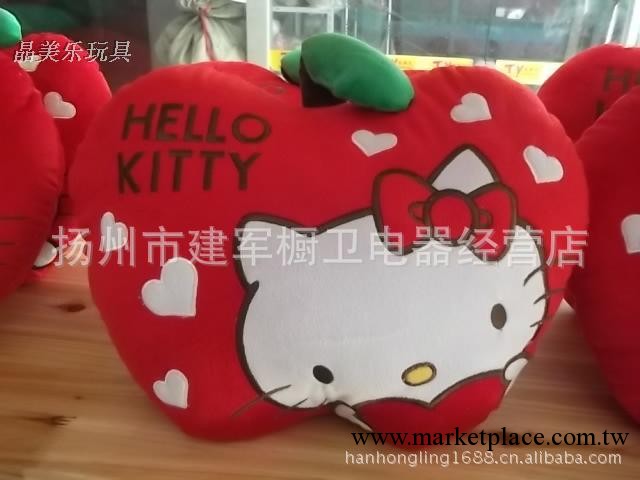 毛絨玩具 hello kitty蘋果款凱蒂貓KT貓 kitty貓抱枕靠墊車載抱枕工廠,批發,進口,代購
