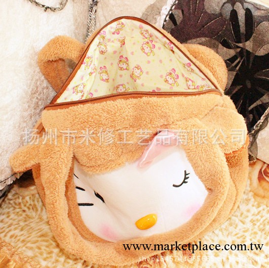 廠傢供應精品凱蒂貓毛絨背包可愛hello kitty書包 兒童包非主流款工廠,批發,進口,代購