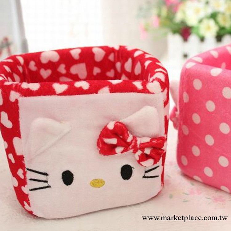 毛絨公仔收納盒 卡通hello kitty桌面文具收納盒 多功能盒定制工廠,批發,進口,代購