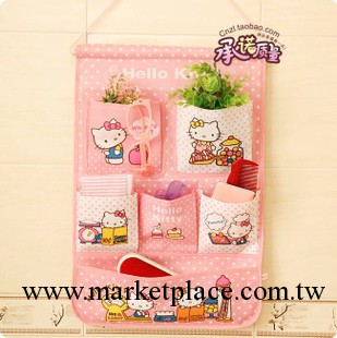 Hello Kitty粉色雜物袋/收納袋/置物袋/卡通掛袋 六口袋掛袋工廠,批發,進口,代購