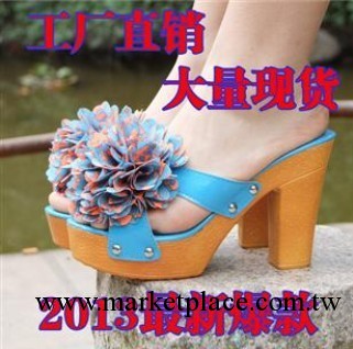 高跟涼鞋橘色 紅色魚嘴女鞋 一字拖白色 花朵一字拖高跟 粗跟防工廠,批發,進口,代購