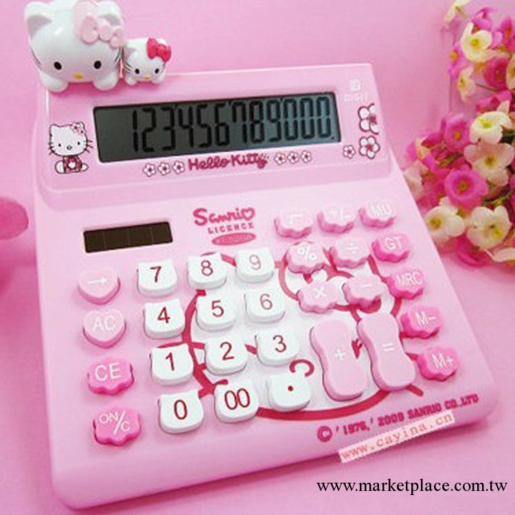 KT520 Hello Kitty卡通計算器批發 可愛卡通 凱蒂貓太陽能計算器工廠,批發,進口,代購