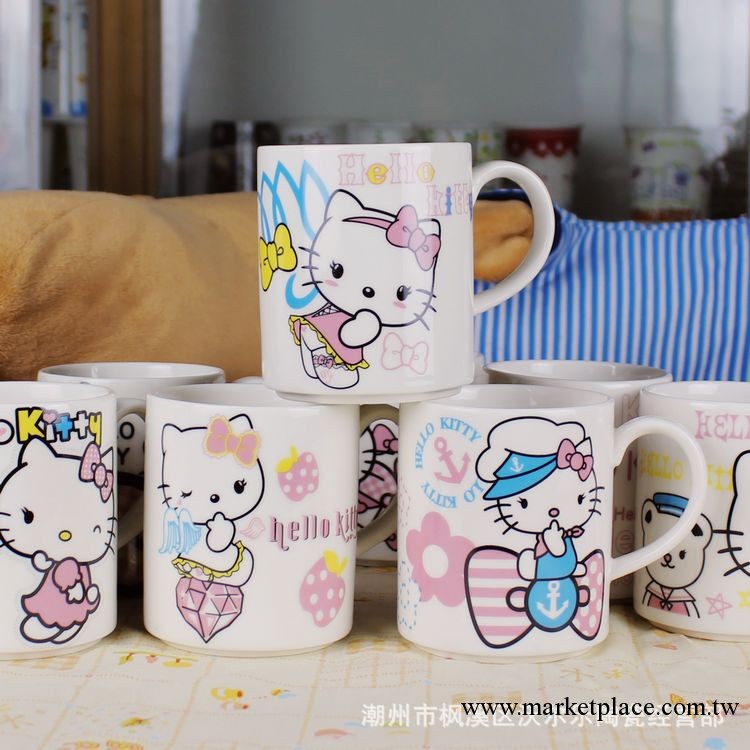 Hello Kitty杯子 卡通可愛陶瓷馬克杯 杯子情侶創意 咖啡杯特價批發・進口・工廠・代買・代購