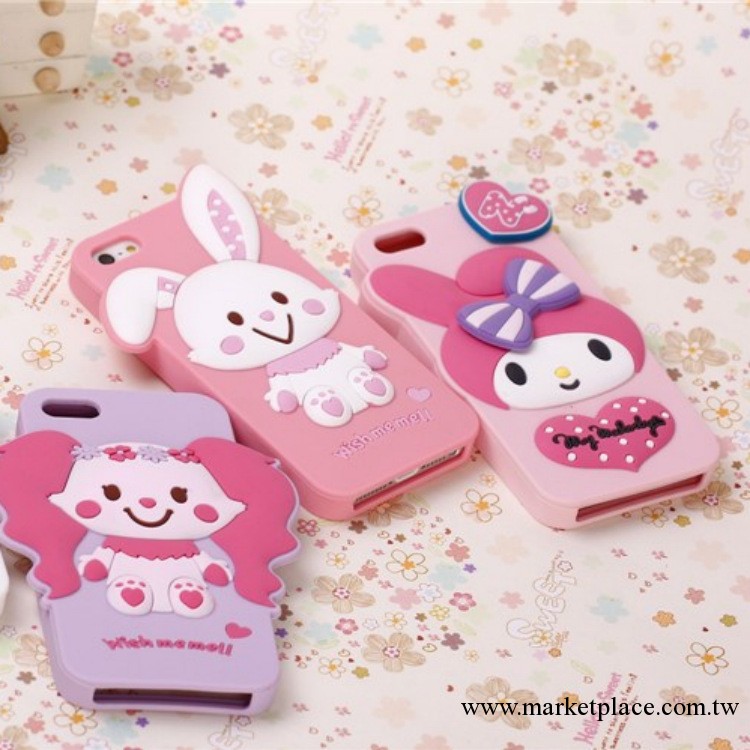 萌my melody美樂蒂手機殼iphone4/4s蘋果5 hello kitty可愛矽膠套工廠,批發,進口,代購