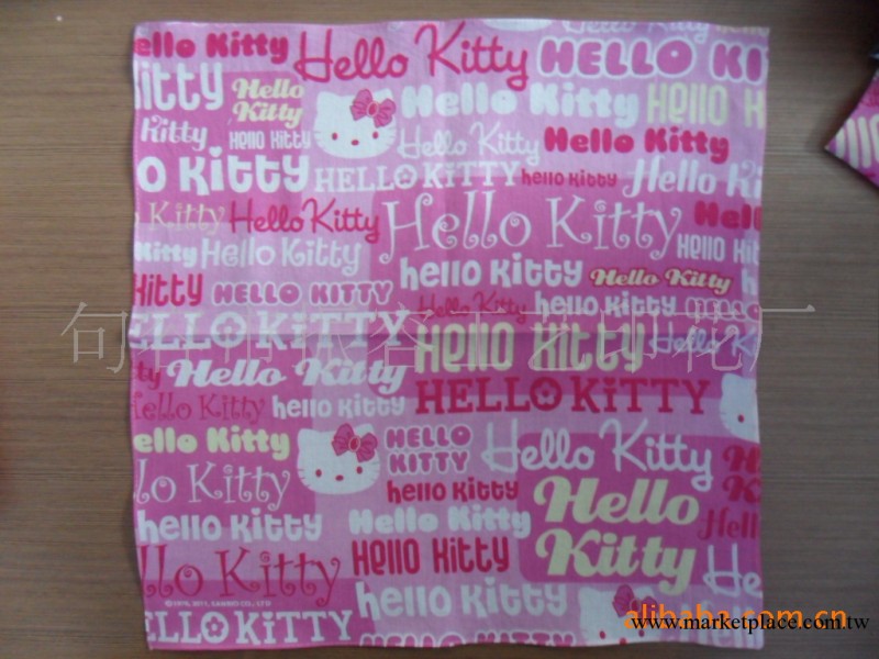 廠傢定制 暢銷款 hello kitty全棉印花手帕批發・進口・工廠・代買・代購