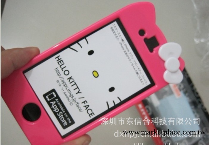 批發 Hello kitty蝴蝶結硬殼 蘋果iPhone4 帶耳朵外殼 手機套工廠,批發,進口,代購