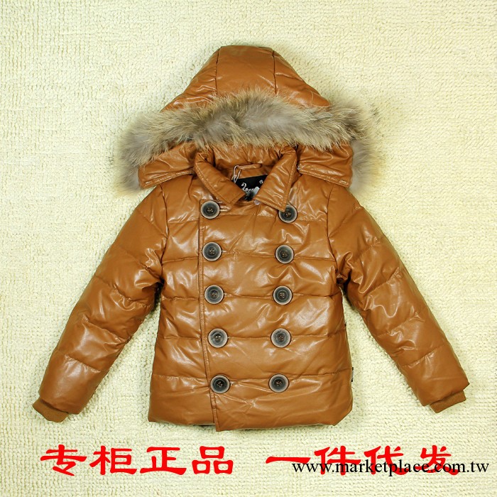 新款兒童羽絨衣 90%白鴨絨貉子毛領PU皮 男童羽絨衣批發一件代發工廠,批發,進口,代購
