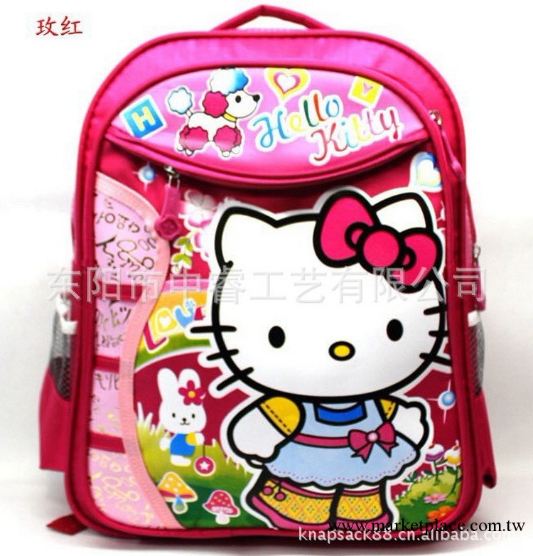 低價批發訂做HELLO KITTY 卡通滌淪男女學生雙肩背包書包工廠,批發,進口,代購