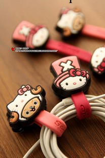 B020 韓國文具批發 可愛卡通橡膠Hello Kitty&海賊王 紐扣繞線器工廠,批發,進口,代購
