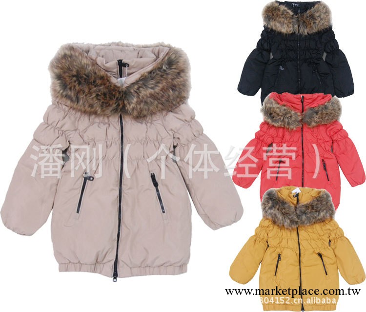 9.12 歐美原單女童羽絨衣 毛領可拆卸棉服 四色系淑女款羽絨衣工廠,批發,進口,代購