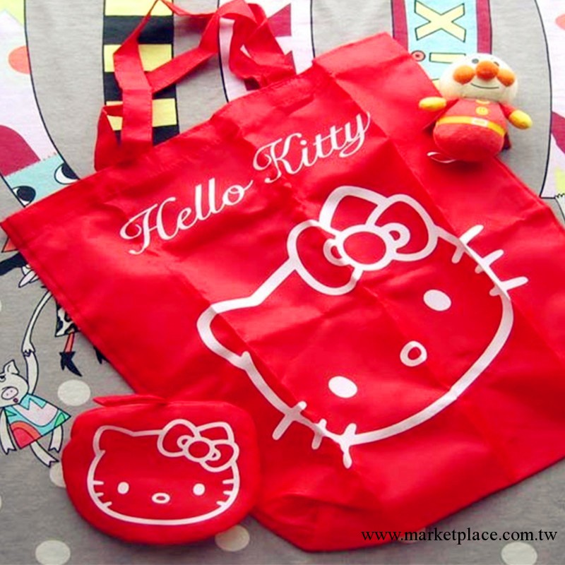 廠傢直銷滌綸環保折疊袋 HELLO KITTY購物袋 創意卡通折疊購物袋工廠,批發,進口,代購