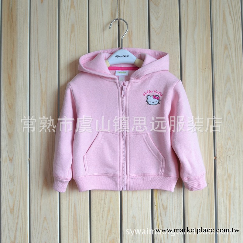外貿童裝 Hello kitty 秋款  拉鏈開衫 連帽 雙口袋 小童外套工廠,批發,進口,代購