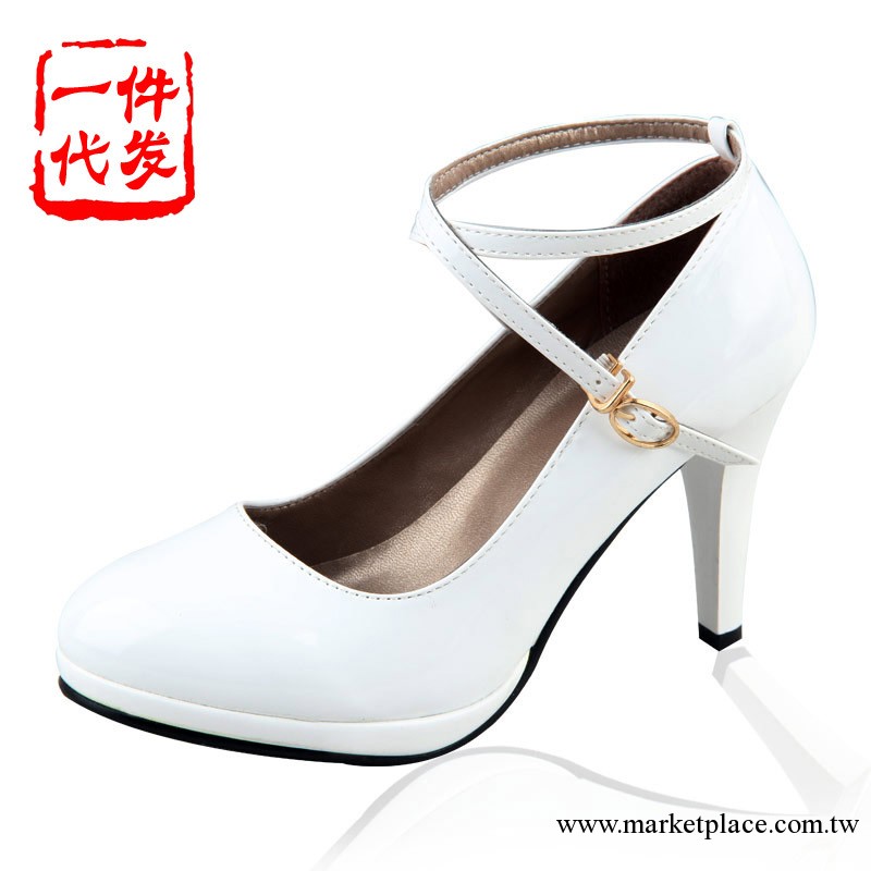 白色新娘鞋 高跟一字扣帶婚鞋 防水臺淺口女式單鞋伴娘鞋 禮服鞋工廠,批發,進口,代購