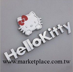 金屬車貼hello kitty貓後備箱車貼車標 KT貓金屬車貼 金屬車貼批發・進口・工廠・代買・代購