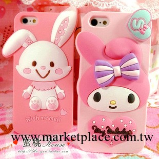 新款 美樂蒂兔子hello kitty iphone4/4s手機套iphone5軟矽膠套工廠,批發,進口,代購