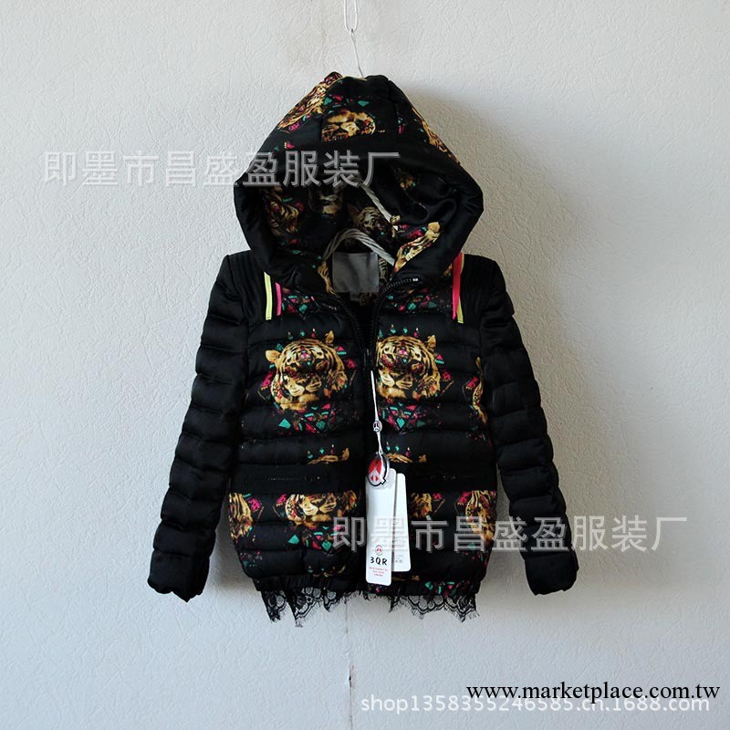 童裝羽絨衣 女童羽絨衣 外貿兒童新款蕾絲花邊休閒羽絨衣工廠,批發,進口,代購
