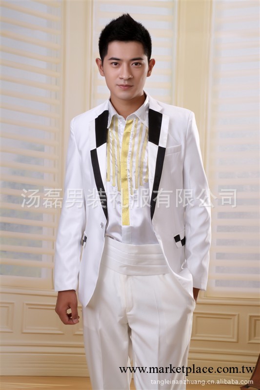 廠傢直銷2012新款白色韓版男士禮服主持人司機歌手演出男裝批發・進口・工廠・代買・代購
