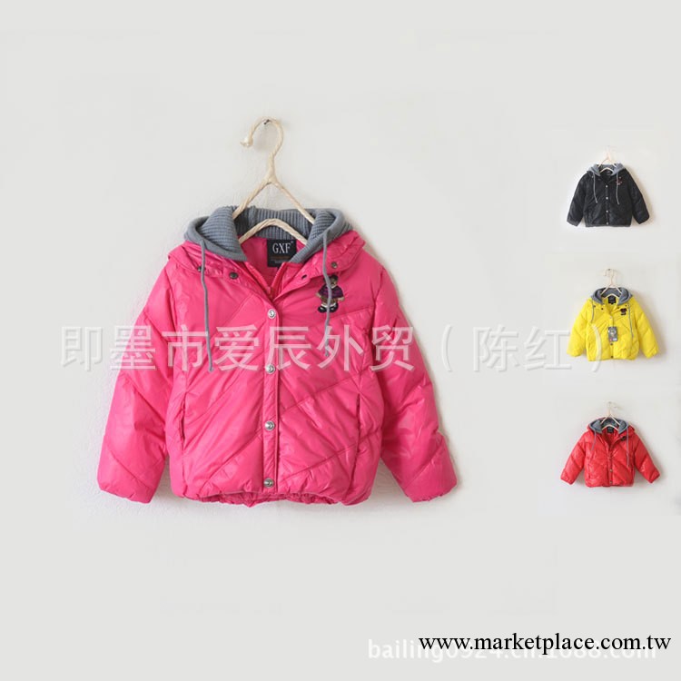 歐美GXF原單連帽加厚刺繡小熊童羽絨衣 童裝鴨絨服 糖果色工廠,批發,進口,代購