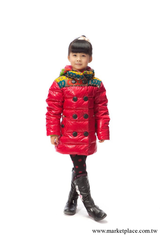 LB-12220女童時尚羊毛針織拼色羽絨衣工廠,批發,進口,代購