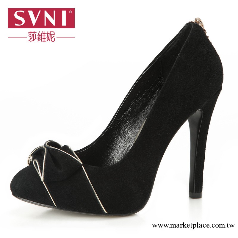 svni/莎維妮 2013新款女單鞋 羊皮蝴蝶結高跟OL鞋尖頭鞋子899-102工廠,批發,進口,代購