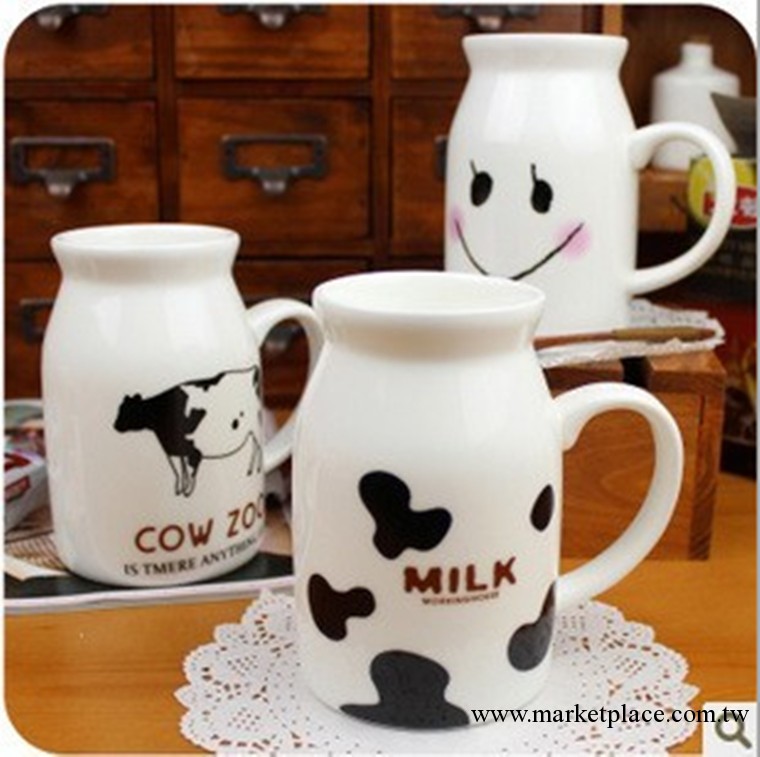zakka創意可愛牛奶杯情侶 馬克杯 咖啡杯（中號）批發杯子貨源工廠,批發,進口,代購