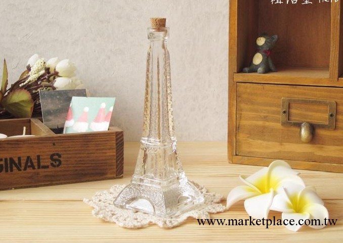 zakka雜貨 巴黎埃菲爾鐵塔 軟木塞玻璃瓶 玻璃鐵塔批發工廠,批發,進口,代購